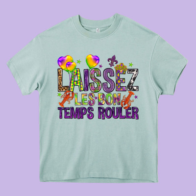 Loissez Les Bon Temps Rouler With Balloon Heavy Core Tee Designed By Howdyjamesfarm