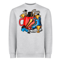 Heather Grey hockey coffee Heavyweight Sweatshirt - AdoDesignShop
