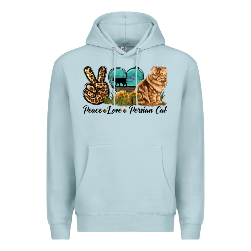 Peace Love Persian Cat Premium Hoodie by LillyAllenDesigns | Teevron