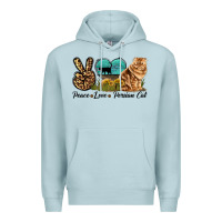 Blue Mist Peace Love Persian Cat Premium Hoodie - LillyAllenDesigns