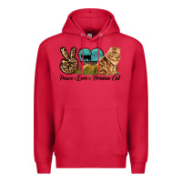 Cardinal Peace Love Persian Cat Premium Hoodie - LillyAllenDesigns
