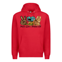 Red Peace Love Persian Cat Premium Hoodie - LillyAllenDesigns