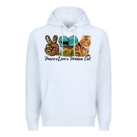 White Peace Love Persian Cat Premium Hoodie - LillyAllenDesigns