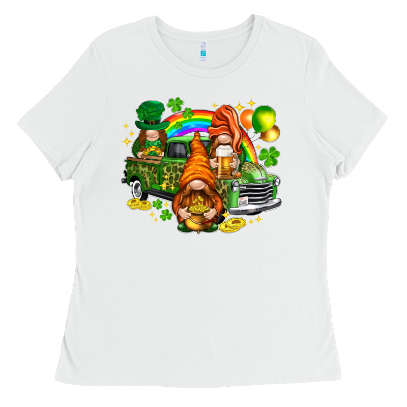 St. Patrick's Day Gnomies With Leopard Tumbler Ladies Tee by HowdyJamesFarm | Teevron