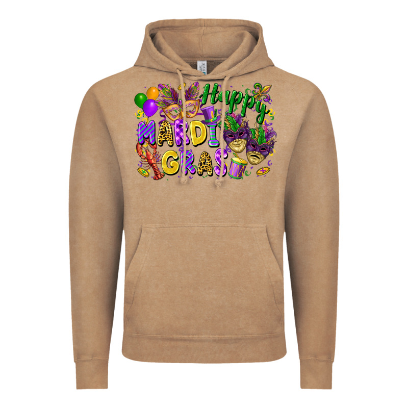 Happy Mardi Gras Vintage Hoodie by FaDigitalArtStudio | Teevron