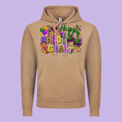 Happy Mardi Gras Vintage Hoodie Designed By Fadigitalartstudio
