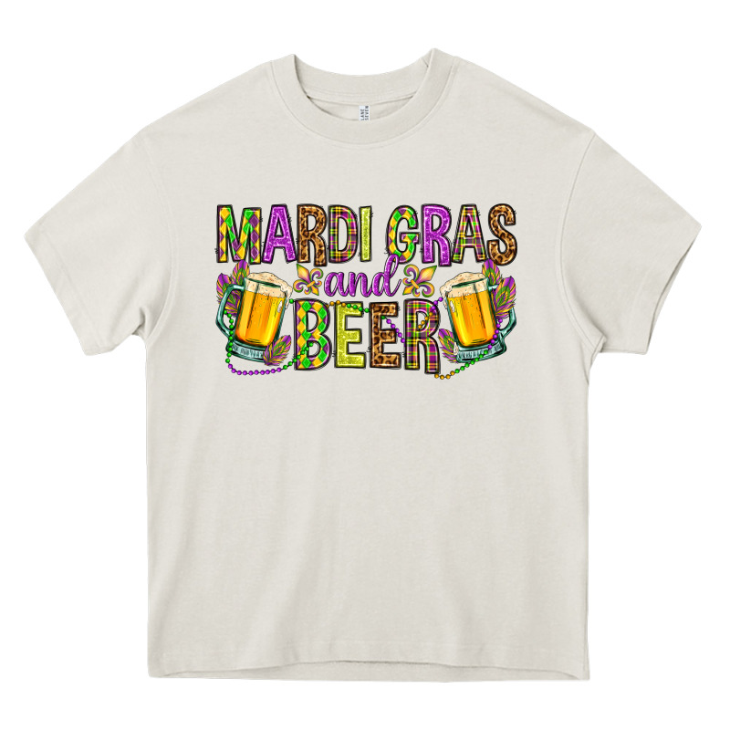 Mardi Gras And Beer Heavy Core Tee by HowdyJamesFarm | Teevron