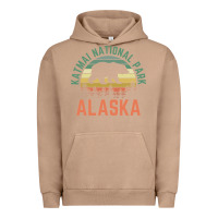 Pigment Burro katmai national park alaska bear hiking travel nature retro pullover h Urban Hoodie - linhVisuals
