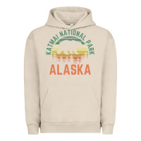 Pigment French Oak katmai national park alaska bear hiking travel nature retro pullover h Urban Hoodie - linhVisuals