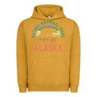 Pigment Peanut Butter katmai national park alaska bear hiking travel nature retro pullover h Urban Hoodie - linhVisuals