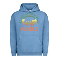 Pigment Pebble Blue katmai national park alaska bear hiking travel nature retro pullover h Urban Hoodie - linhVisuals