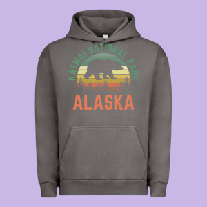 Katmai National Park Alaska Bear Hiking Travel Nature Retro Pullover H Urban Hoodie Designed By Linhvisuals