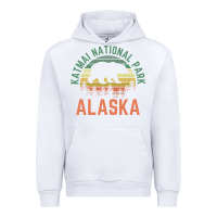White katmai national park alaska bear hiking travel nature retro pullover h Urban Hoodie - linhVisuals