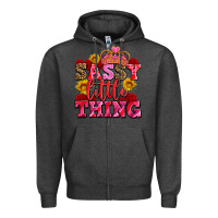 Charcoal Heather sassy little thing with crown Zipper Hoodie - AdoDesignShop