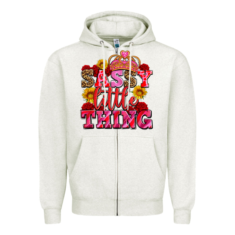 Sassy Little Thing With Crown Zipper Hoodie by AdoDesignShop | Teevron
