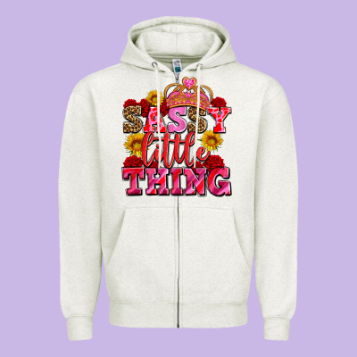 Sassy Little Thing With Crown Zipper Hoodie Designed By Adodesignshop