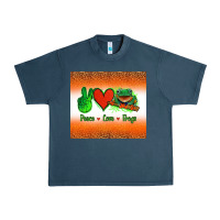 Midnight Navy peace love frogs Urban Heavy Tee - Jasminsmagicworld