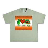 Oil Green peace love frogs Urban Heavy Tee - Jasminsmagicworld