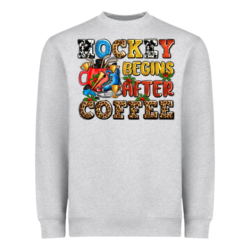 Hockey Begins After Coffee Ado Heavyweight Sweatshirt by AdoDesignShop | Teevron