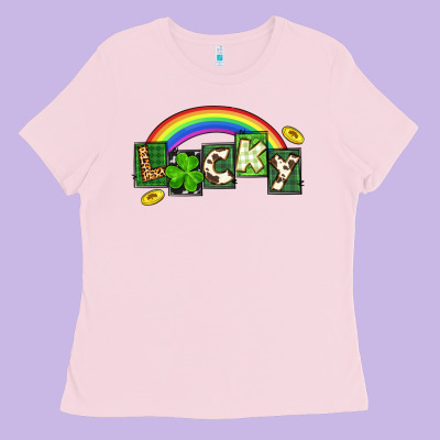 Lucky St. Patrick's Day Ladies Tee Designed By Cowgirlartshop