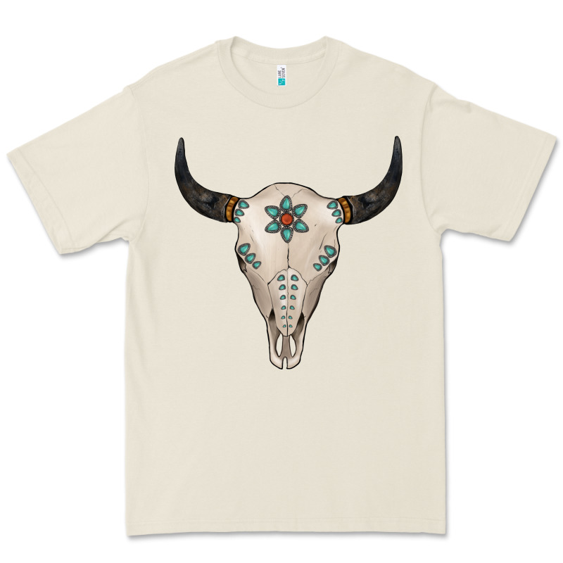 Turquoise Bull Skull Premium Tee by Jasminsmagicworld | Teevron