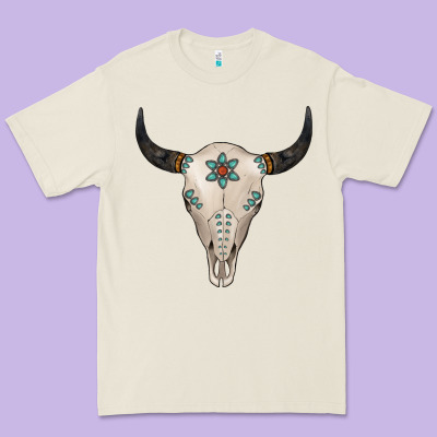 Turquoise Bull Skull Premium Tee Designed By Jasminsmagicworld
