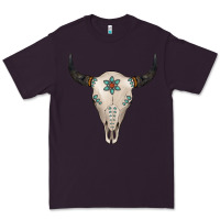 Plum Turquoise Bull Skull Premium Tee - Jasminsmagicworld