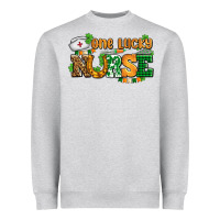 Heather Grey one lucky nurse Heavyweight Sweatshirt - AdoDesignShop