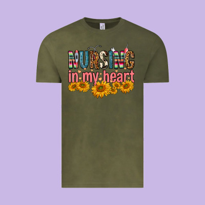 Nursing In My Heart Vintage Tee Designed By Fadigitalartstudio