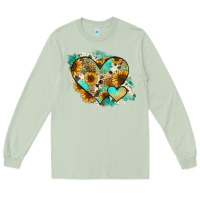 Matcha Leopard Sunflower Cowhide Glitter Heart Long Sleeve Tee - RanaPortraitStore