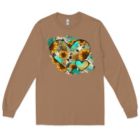 Toasted Coconut Leopard Sunflower Cowhide Glitter Heart Long Sleeve Tee - RanaPortraitStore