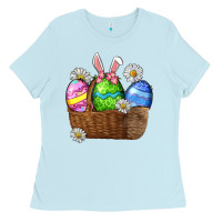 Baby Blue Easter eggs  Easter Day Ladies Tee - CowGirlArtShop