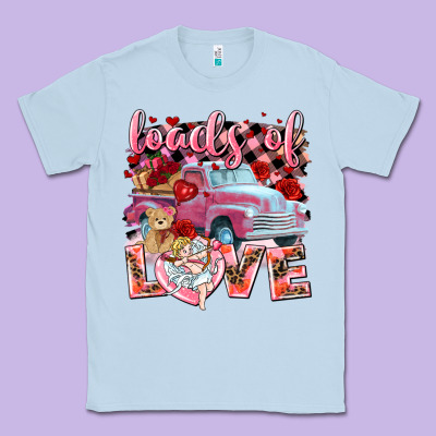 Loads Of Love Valentine's Day Truck Classic Tee Designed By Howdyjamesfarm