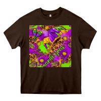 Chocolate Brown Mardi Gras and jester hat seamless pattern Heavy Core Tee - HowdyJamesFarm