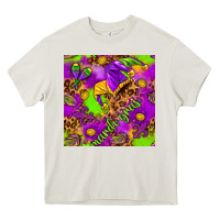 Cream Mardi Gras and jester hat seamless pattern Heavy Core Tee - HowdyJamesFarm
