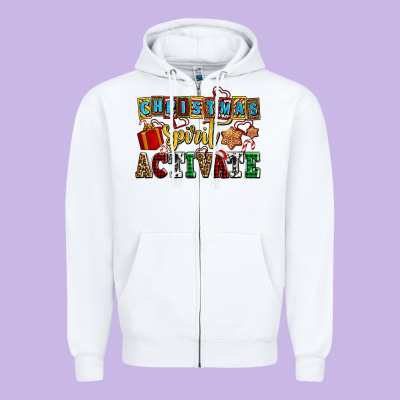 Christmas Spirit Activate Zipper Hoodie Designed By Adodesignshop