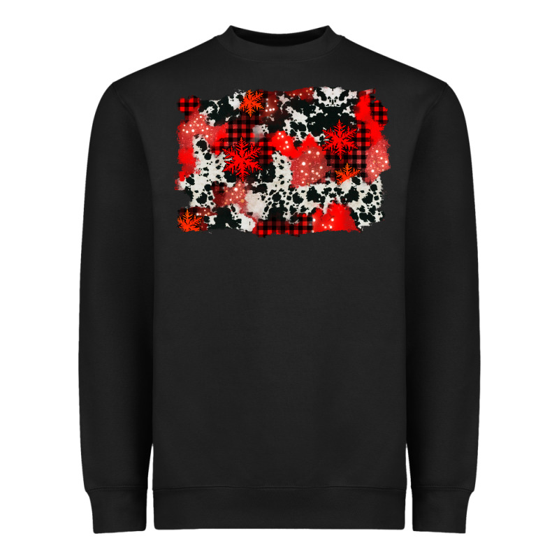 Western Red Cowhide Winter Background Heavyweight Sweatshirt by AdoDesignShop | Teevron