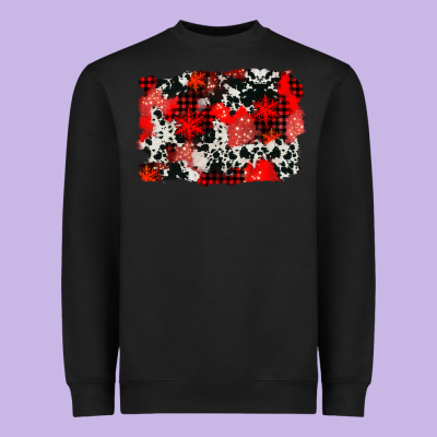 Western Red Cowhide Winter Background Heavyweight Sweatshirt Designed By Adodesignshop