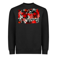Black western red cowhide winter background Heavyweight Sweatshirt - AdoDesignShop