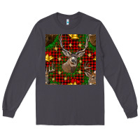 Smoke christmas deer and bell seamless pattern Long Sleeve Tee - BundleAndBundleShop