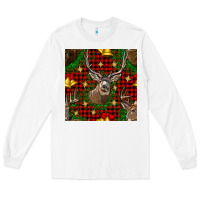 White christmas deer and bell seamless pattern Long Sleeve Tee - BundleAndBundleShop