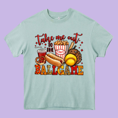 Take Me Out To The Ball Game Softball Heavy Core Tee Designed By Jasminsmagicworld