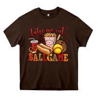 Chocolate Brown take me out to the ball game softball Heavy Core Tee - Jasminsmagicworld