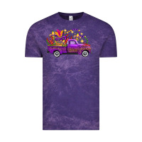 Cloud Purple Mardi Gras Leopard Truck Vintage Tee - FaDigitalArtStudio
