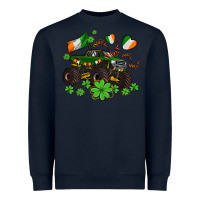 Navy monster truck with shamrocks Heavyweight Sweatshirt - AdoDesignShop