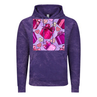 Cloud Purple valentines day gift box and cookie seamless pattern Vintage Hoodie - BundleAndBundleShop
