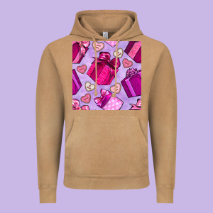 Valentines Day Gift Box And Cookie Seamless Pattern Vintage Hoodie Designed By Bundleandbundleshop
