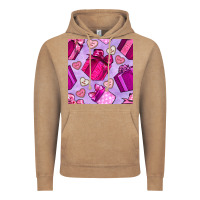Vintage Coffee valentines day gift box and cookie seamless pattern Vintage Hoodie - BundleAndBundleShop