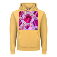Vintage Mustard valentines day gift box and cookie seamless pattern Vintage Hoodie - BundleAndBundleShop