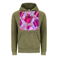 Vintage Olive valentines day gift box and cookie seamless pattern Vintage Hoodie - BundleAndBundleShop